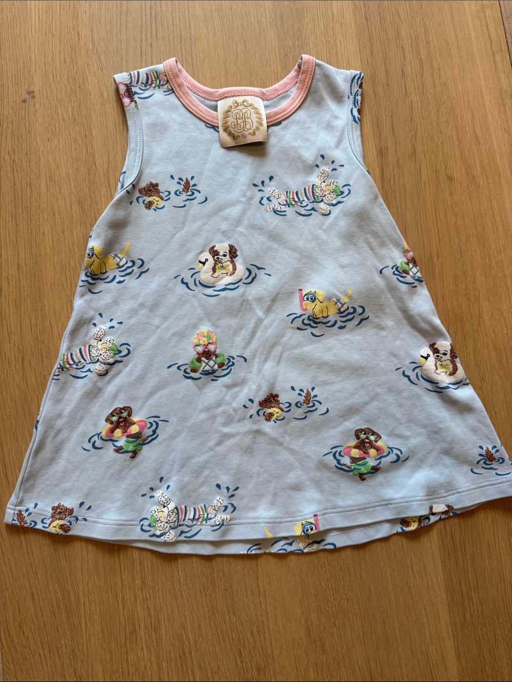 TBBC Sleeveless Polly Play Dress, Doggy Paddle 18-24M